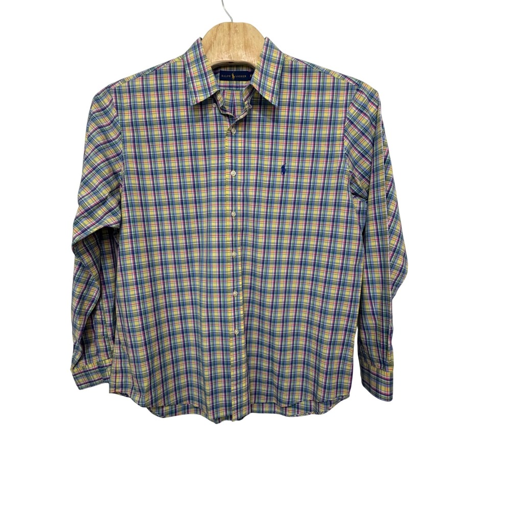 Ralph Lauren Mens XXL Plaid Button Down Shirt Long Sleeve Multi Color Cotton